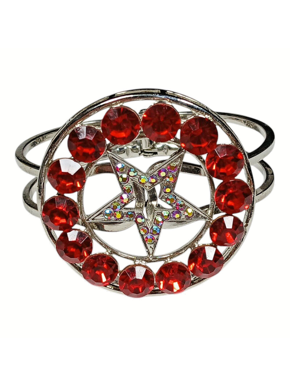 Rhinestone Star Clear & Red flashy Western Bling Cowgirl Boho Girls Bracelet